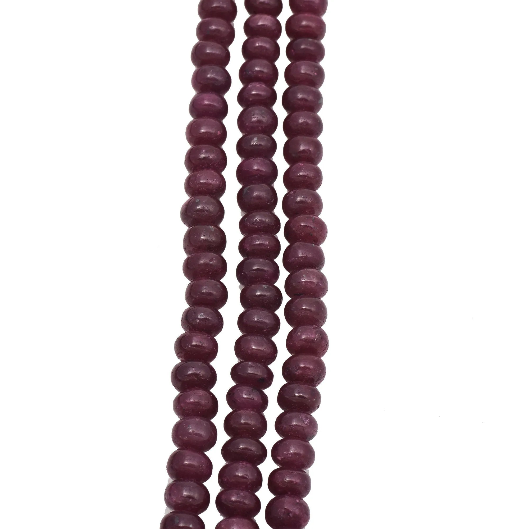 Natural Premium Ruby Gemstone Smooth Polished Beaded Necklace