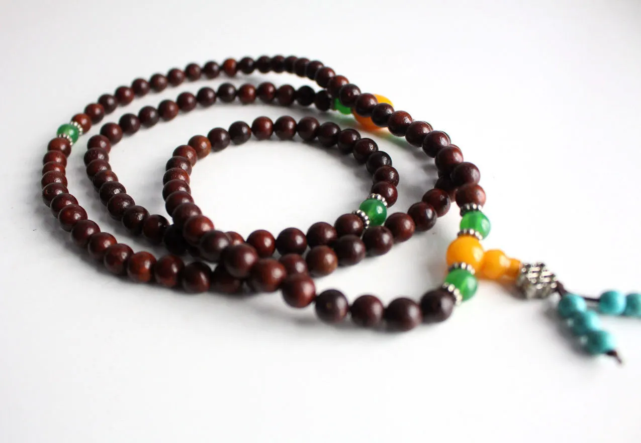 Natural Rosewood Stretchable Prayer Mala