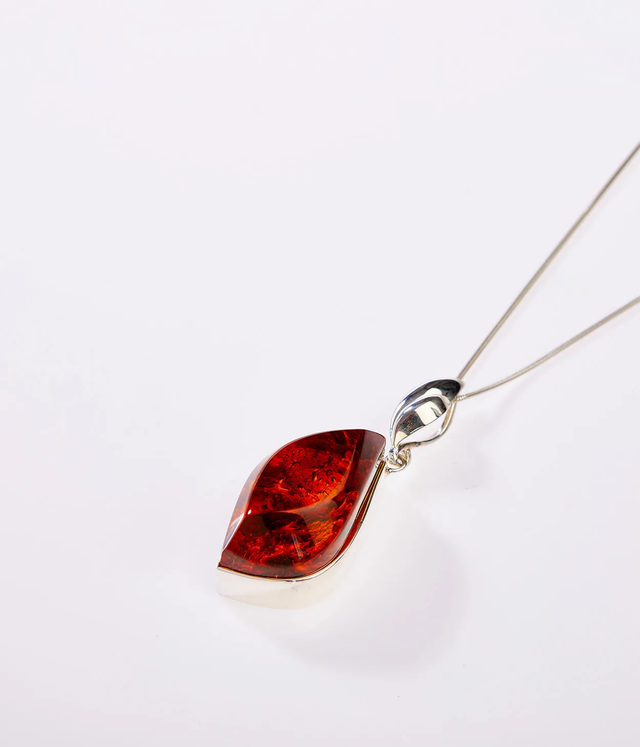 OOAK Sunset Flame Amber Pendant