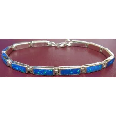 Opal Inlay Sterling Silver Bracelet Made in Israel