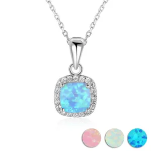 Opal Silver Fashion Pendant Necklace