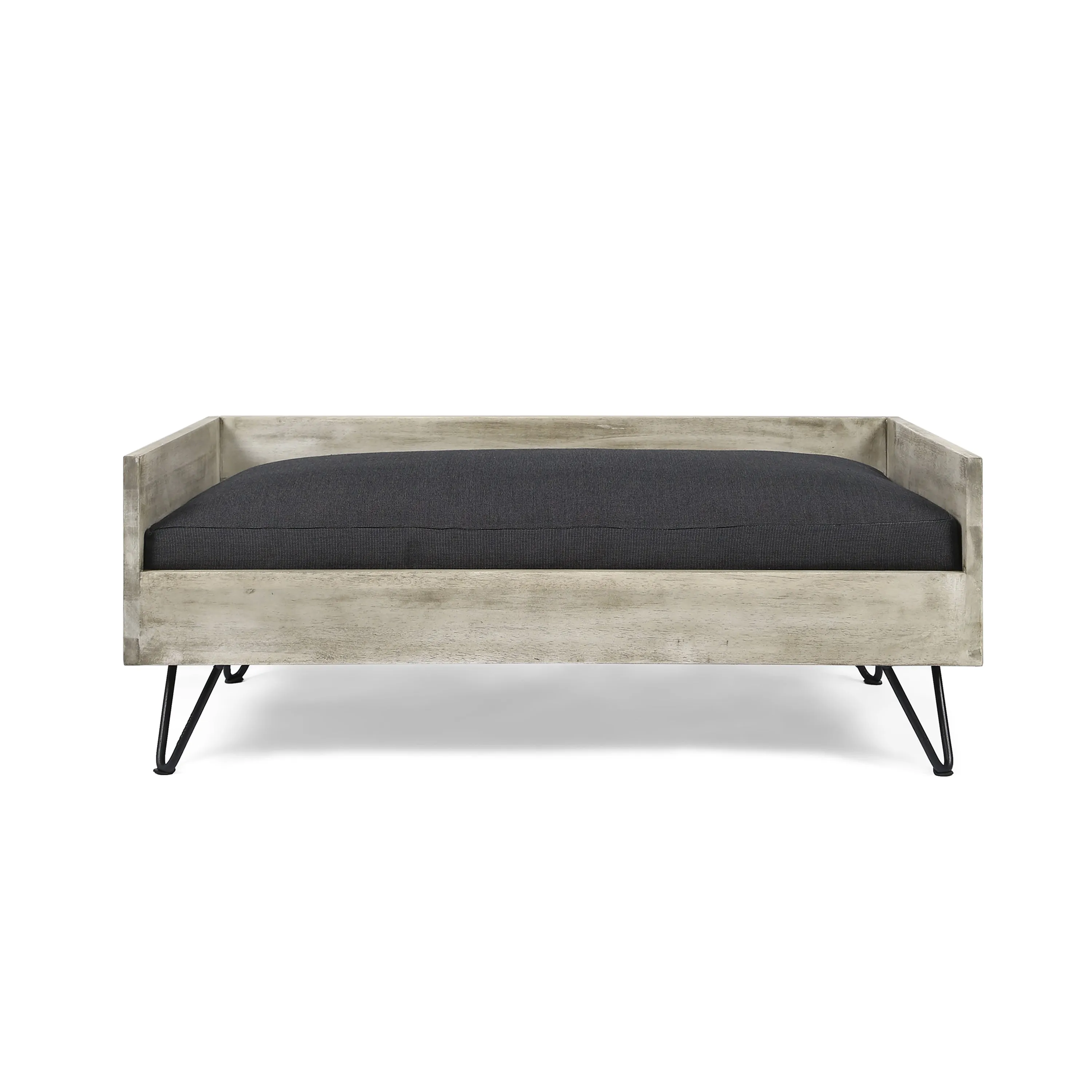 Ophelia Mid-Century Modern Cushioned Wood Frame Dog Bed