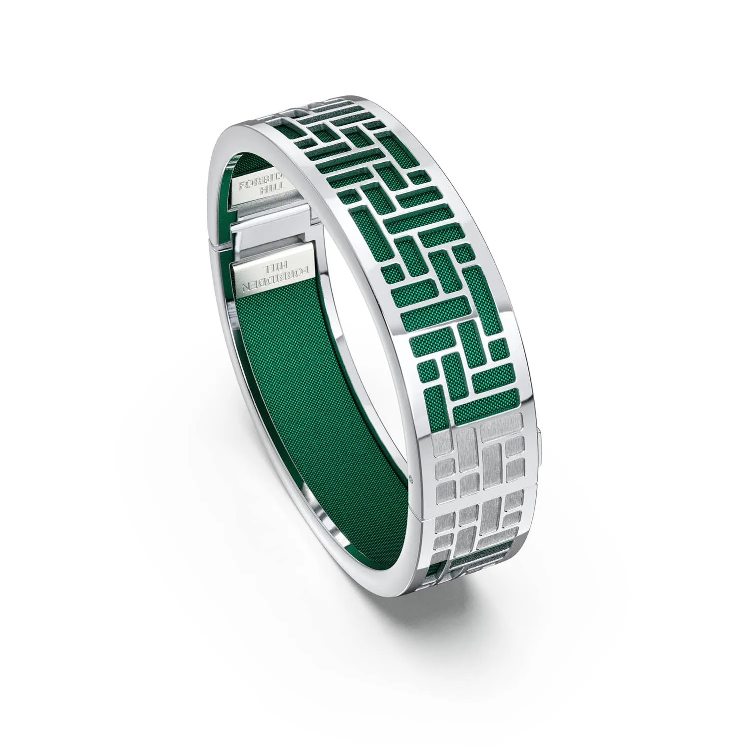 Pavilion Bangle - Emerald Green - Sterling Silver