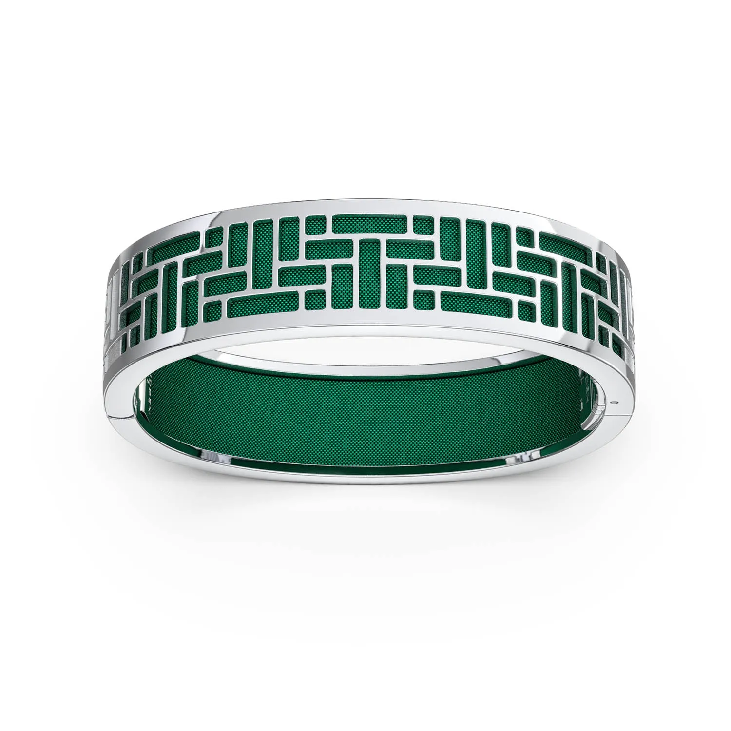 Pavilion Bangle - Emerald Green - Sterling Silver