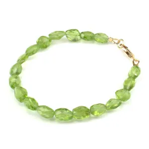 Peridot Bracelet with Gold Filled Lobster Clasp