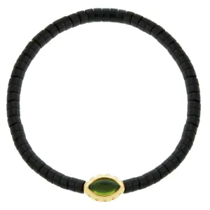 Peridot Eye of the Idol Onyx Bead Bracelet