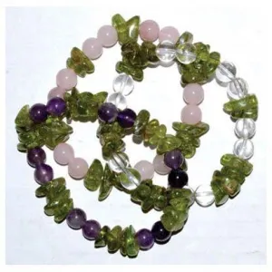 Peridot Faceted with assorted gemstone bracelet