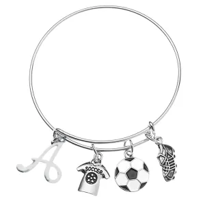 Personalized Soccer Bangle Bracelet