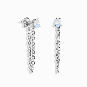 Petite Teardrop Moonstone Studs & Chain Set