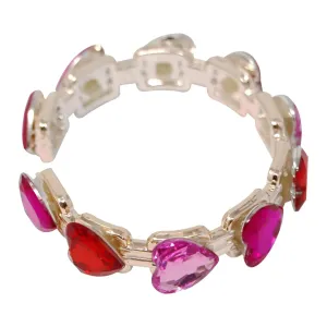 Pink Poppy Gemstone Heart Bangle