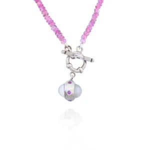 Pink Sapphire and Moonstone Necklace