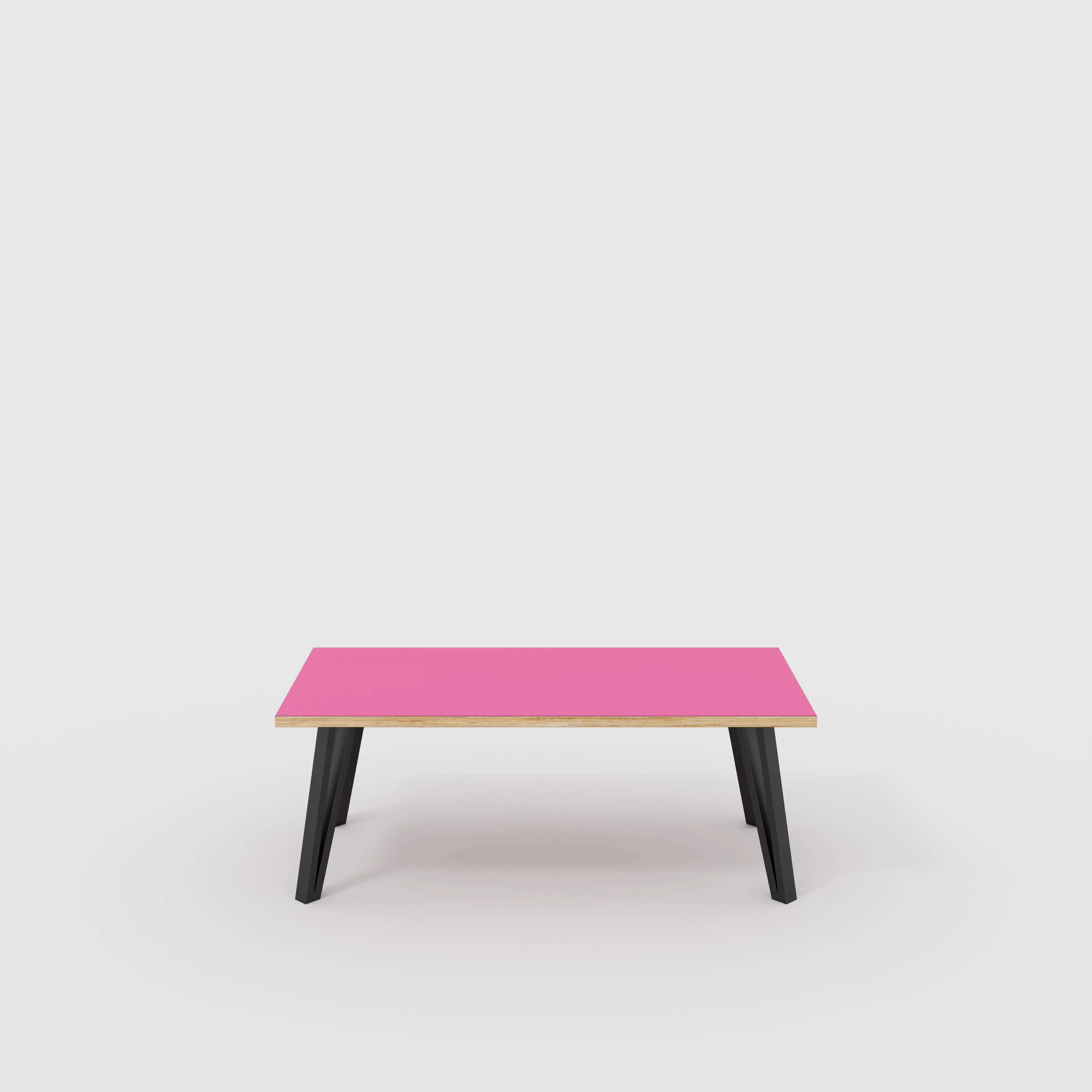 Plywood Coffee Table with Black Box Hairpin Legs - Formica Juicy Pink - 1200(w) x 600(d) x 425(h)