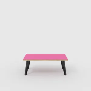 Plywood Coffee Table with Black Box Hairpin Legs - Formica Juicy Pink - 1200(w) x 600(d) x 425(h)