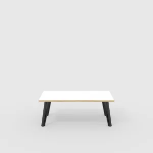 Plywood Coffee Table with Black Box Hairpin Legs - Formica White - 1200(w) x 600(d) x 425(h)