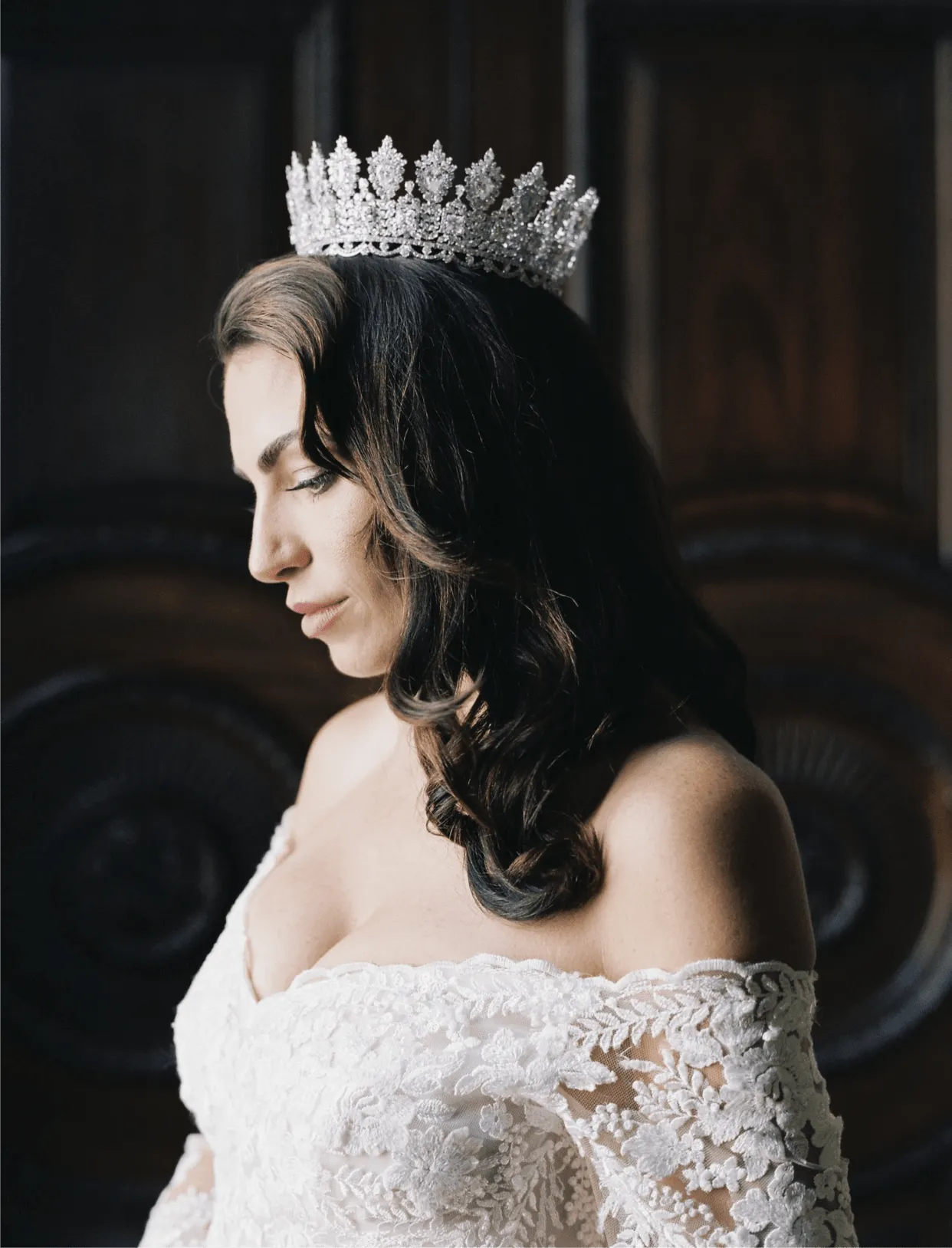 RACHEL Simulated Diamond Royal Bridal Full Crown