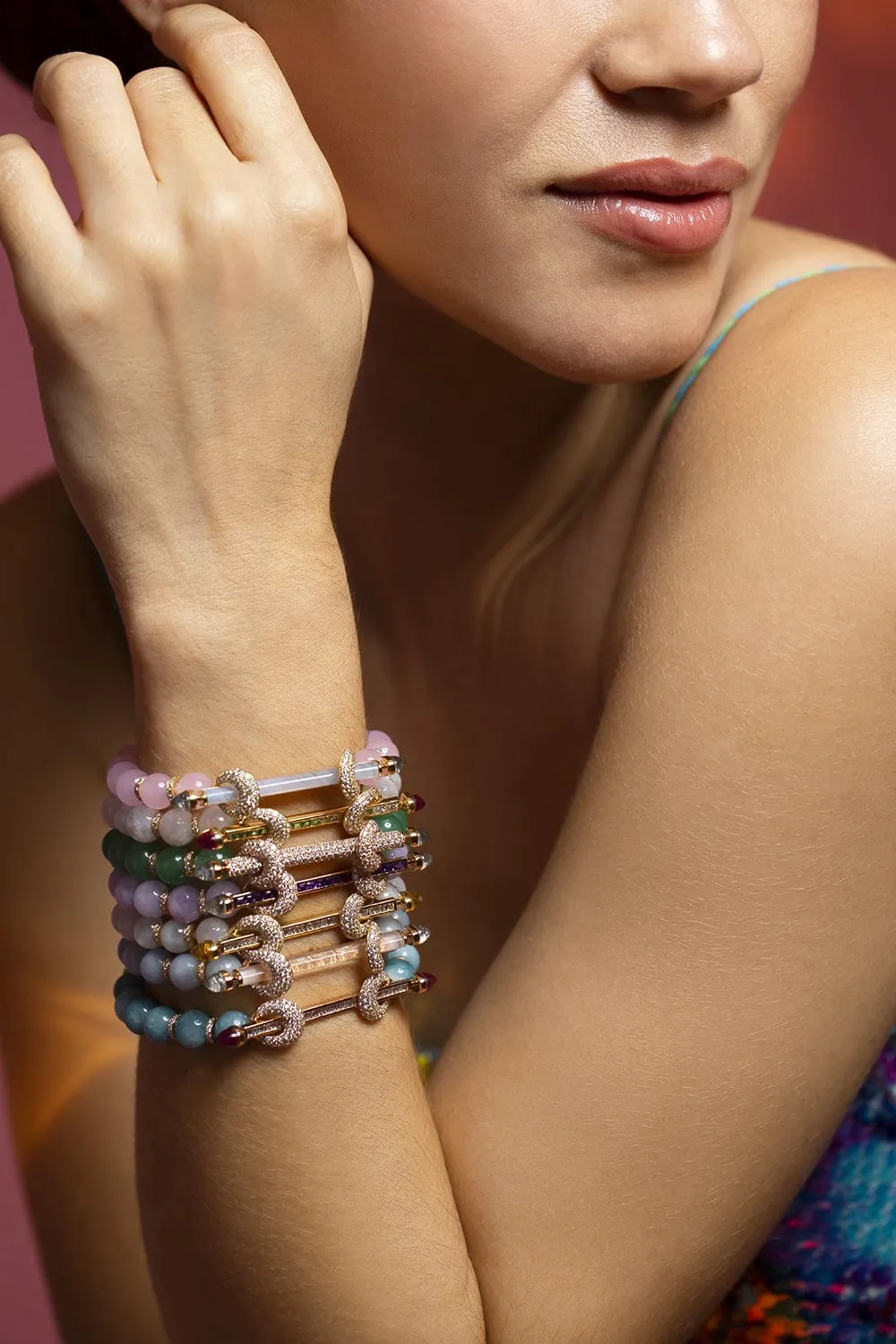 Rainbow Moonstone Ombre Chakra Bracelet