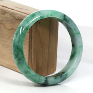 RealJade® Co. Green Classic Real Jadeite Jade Bangle Bracelet (63.61mm) #389