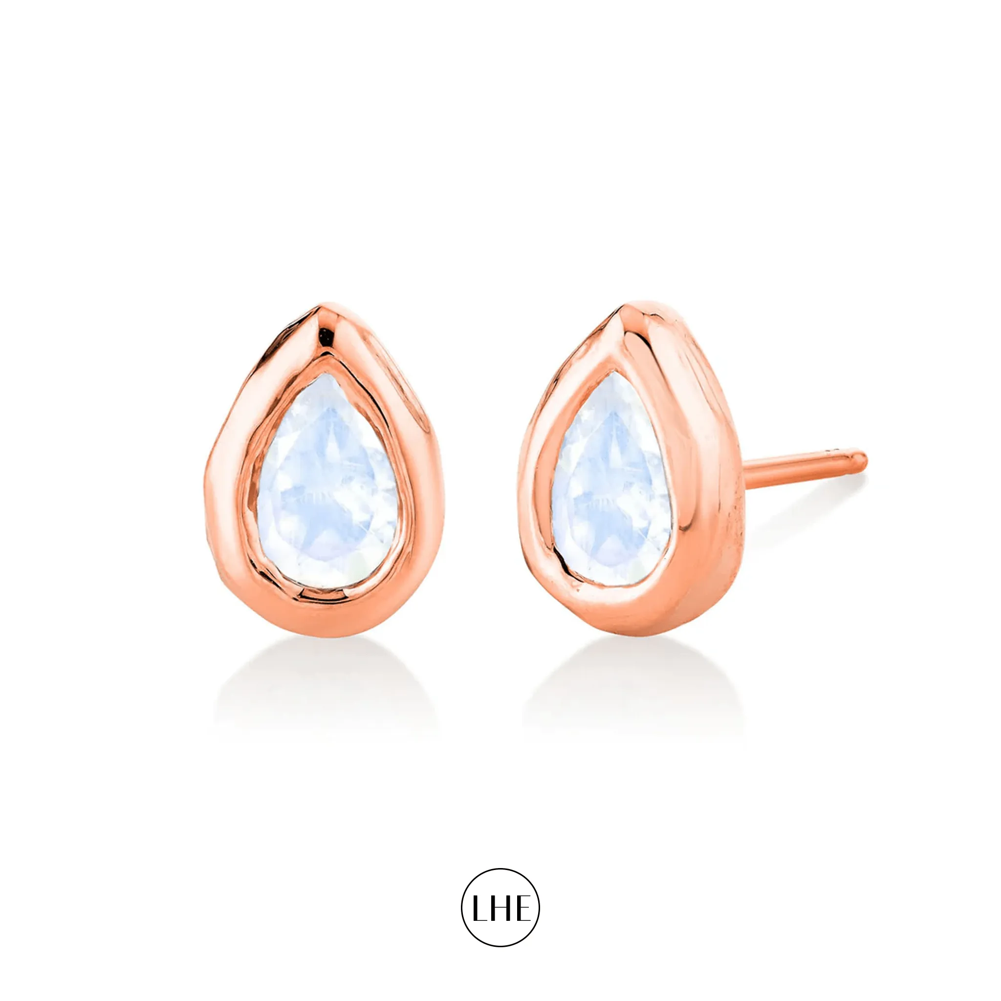 River Water Drop Moonstone Stud