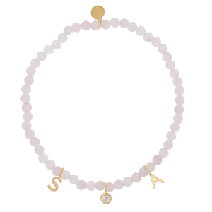 Rose Quartz & Custom Charm Bracelet