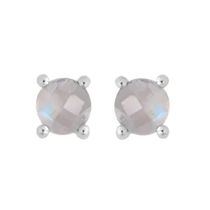 Round Moonstone Studs Earrings