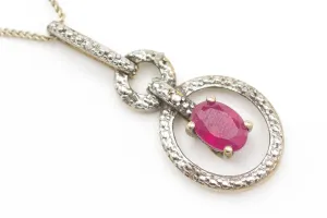 Ruby & Diamond Gold Plated Silver Collier