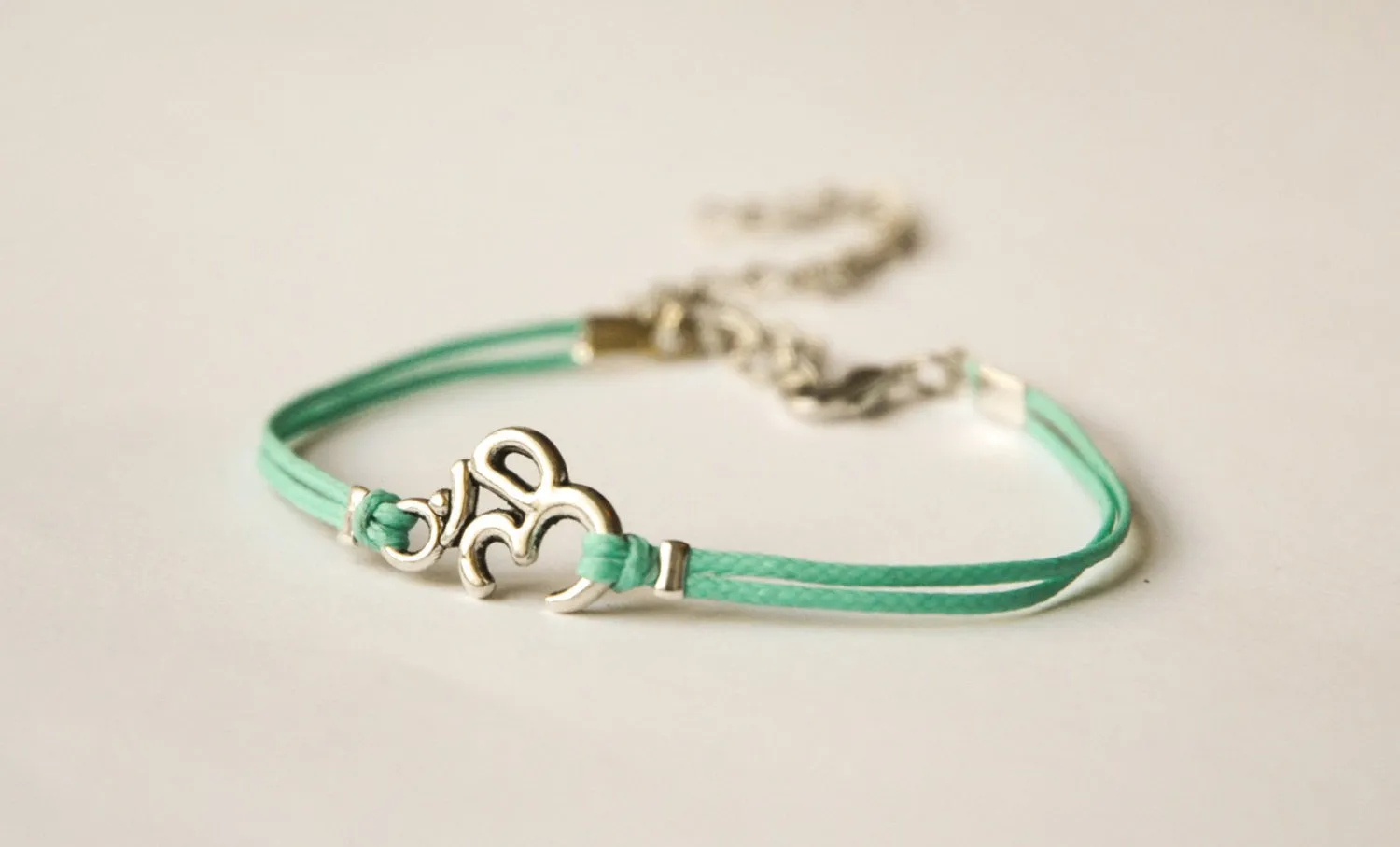 Sanskrit om ankle bracelet, turquoise anklet, silver Yoga jewelry, festival jewelry