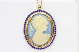 SAPPHIRE CAMEO NECKLACE