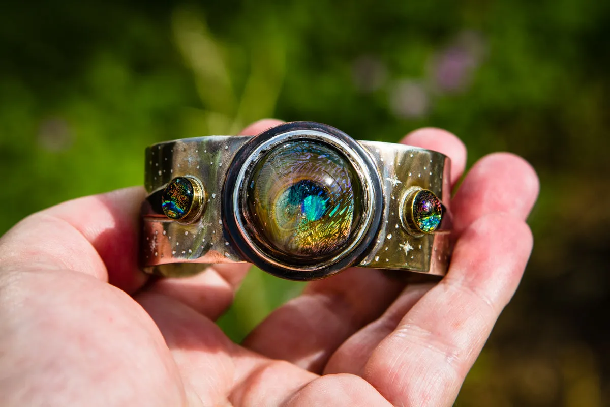 Silver Cosmic Bracelet with Cremation Ash