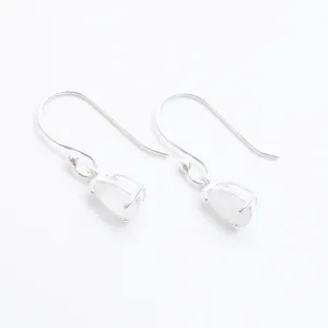 Silver Moonstone Teardrop Earrings