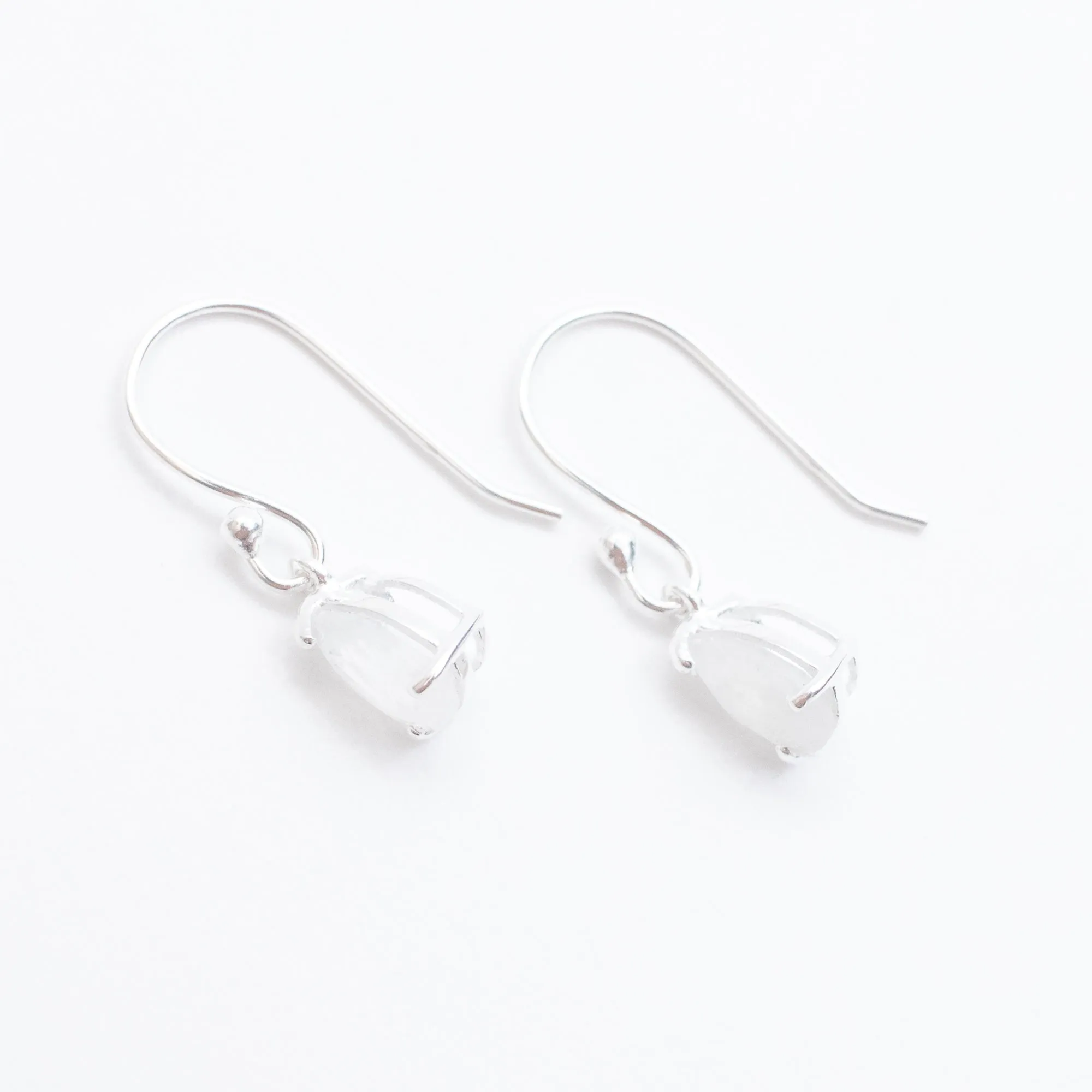 Silver Moonstone Teardrop Earrings