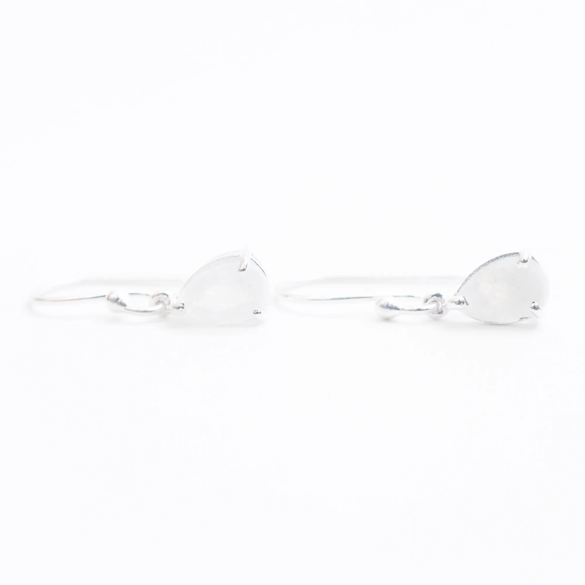 Silver Moonstone Teardrop Earrings