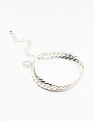 Silver Plated Herringbone T & O Bracelet