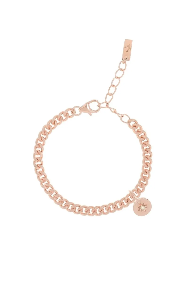 Single Pearl Anklet - Rose Gold