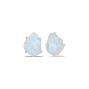 Starborn Creations Rough Moonstone Gemstone Post style earring