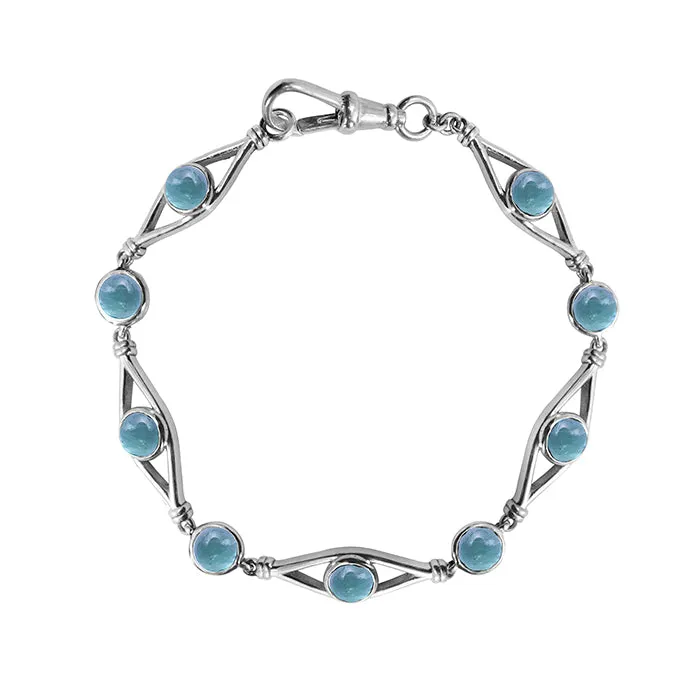 Sterling Silver Eclipse Collection Bracelet - With Cabachons