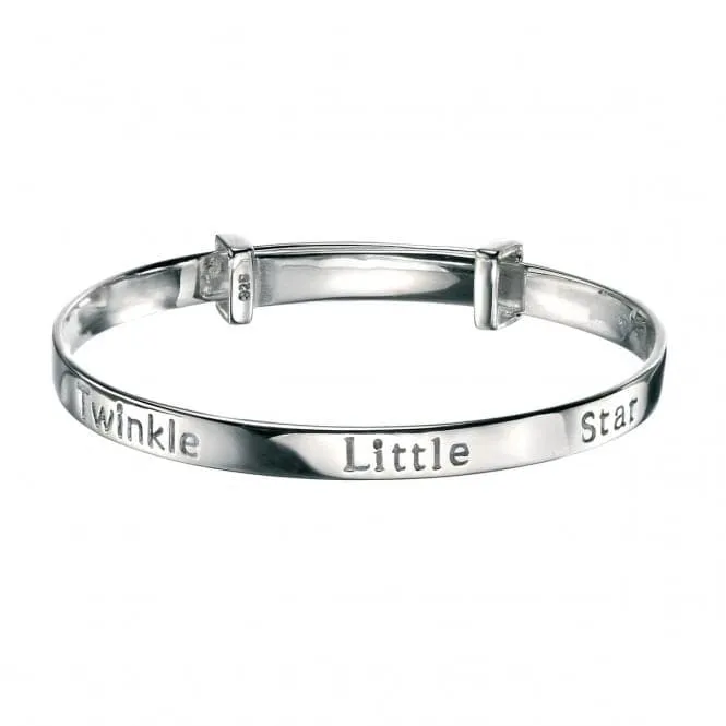 Sterling Silver Twinkle Twinkle Little Star Bangle B4322