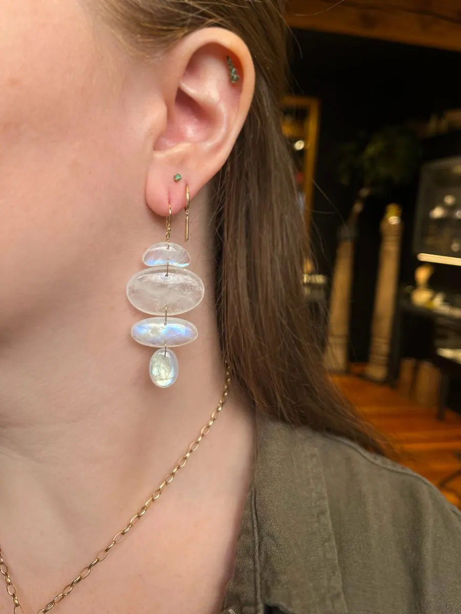 Ten Thousand Things Moonstone Oval Small Totem Earrings