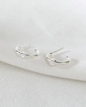 Tiny Hoops with Single Stone