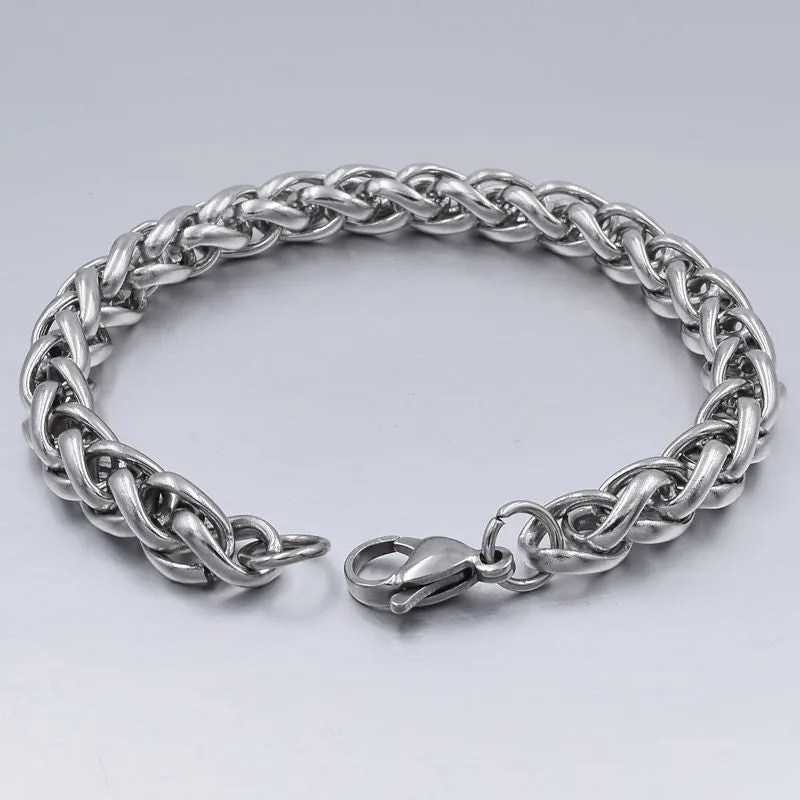 Titanium Steel Men's Flower Basket Chain Bracelet