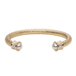 Torque Pearl and Ivory Salamander Bangle