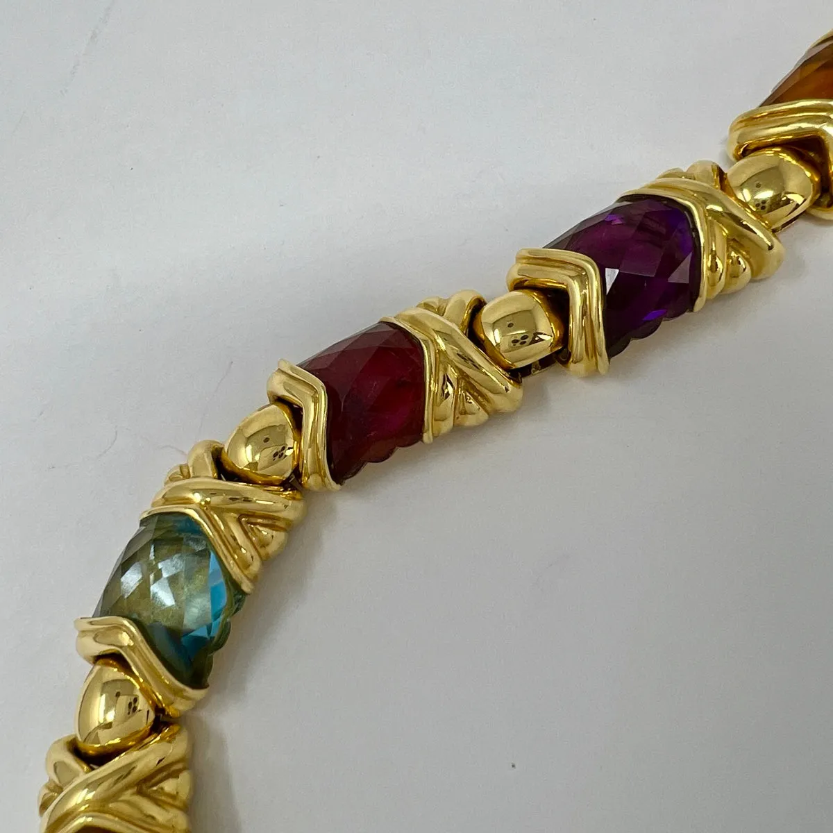 Vaid 18K Gold Bracelet with Pink Tourmaline, Aquamarine, Peridot and Citrine