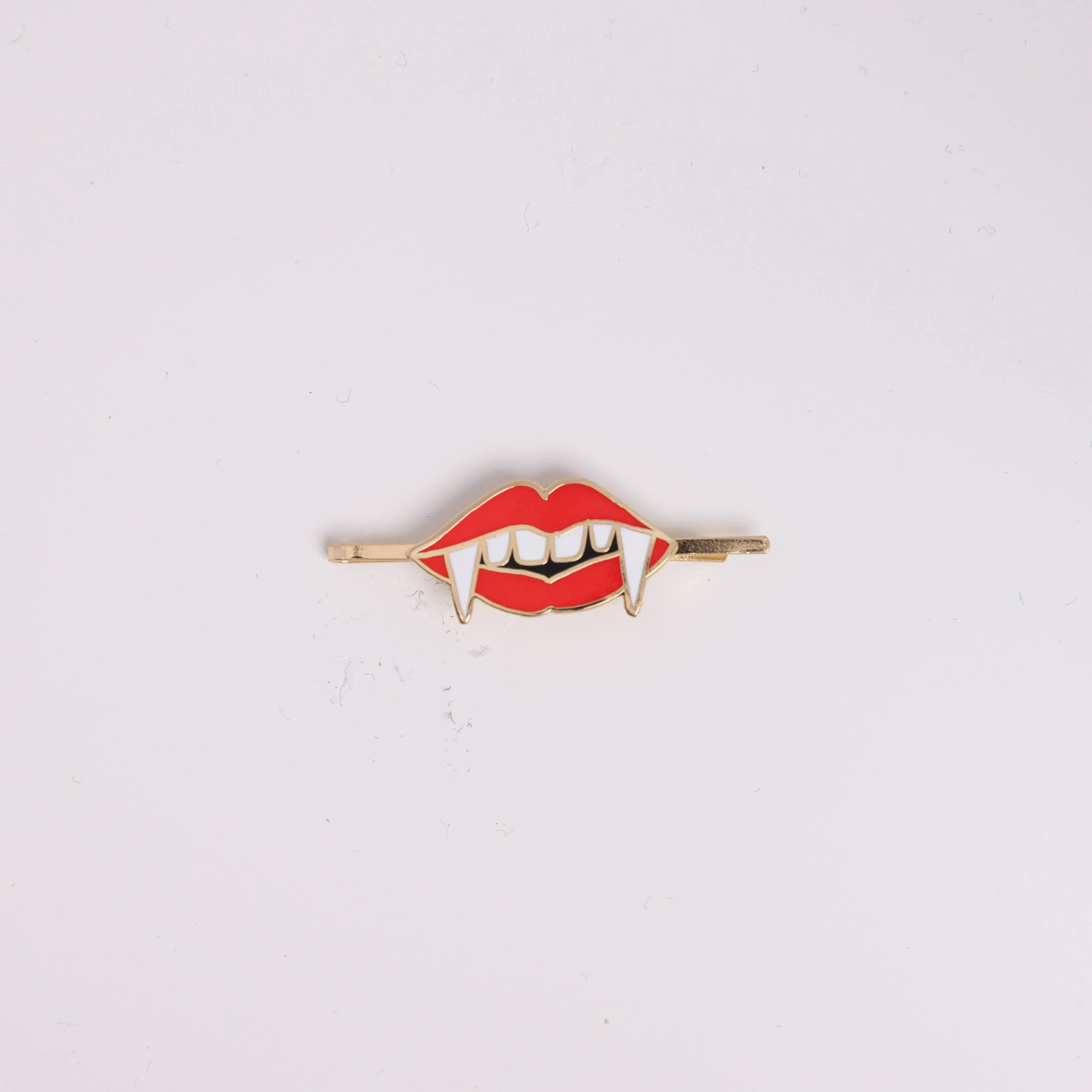 Vampire Lips Hairpin - 18k Gold Cloisonné Enamel Jewelry