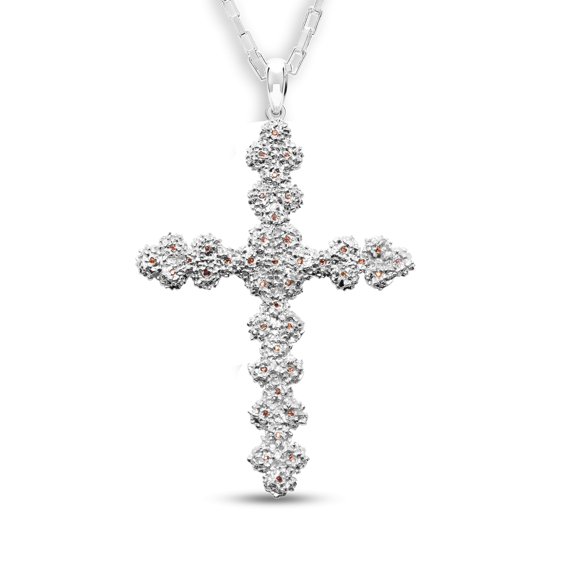 VC043 Large Ruby Cross Necklace