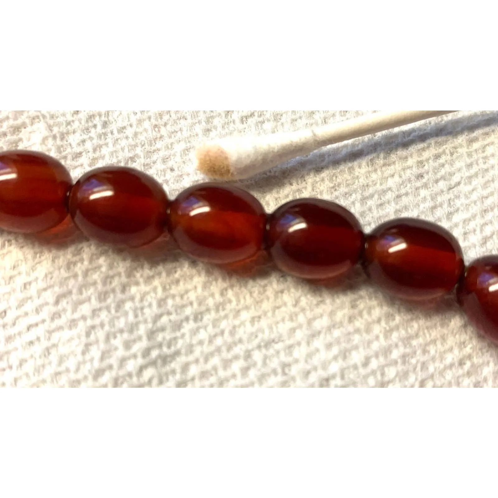 Vintage Antique Cherry Bakelite Amber Necklace Graduated Strand 27" Tested LARGE