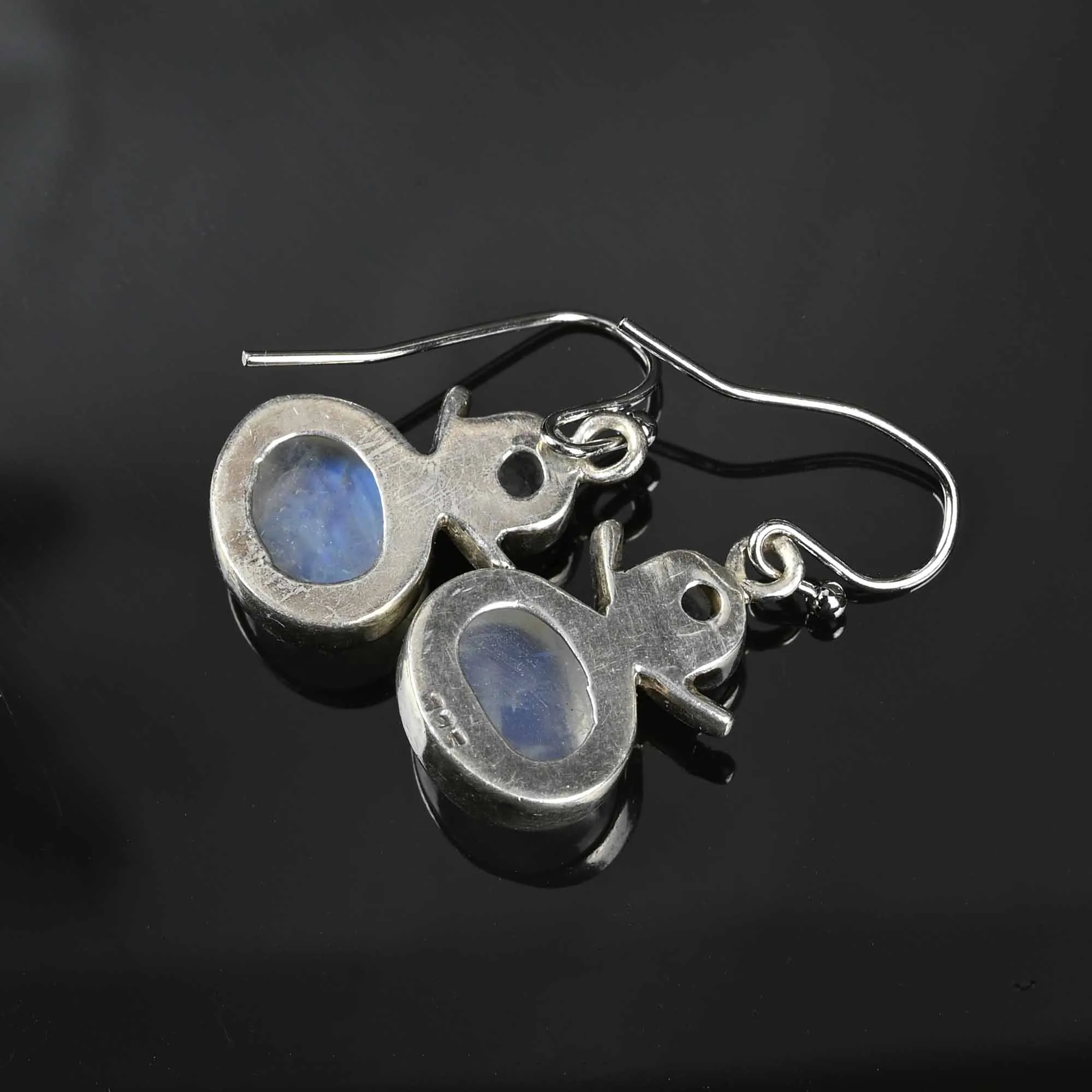 Vintage Sterling Silver Moonstone Earrings