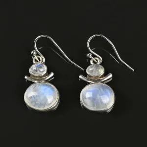 Vintage Sterling Silver Moonstone Earrings