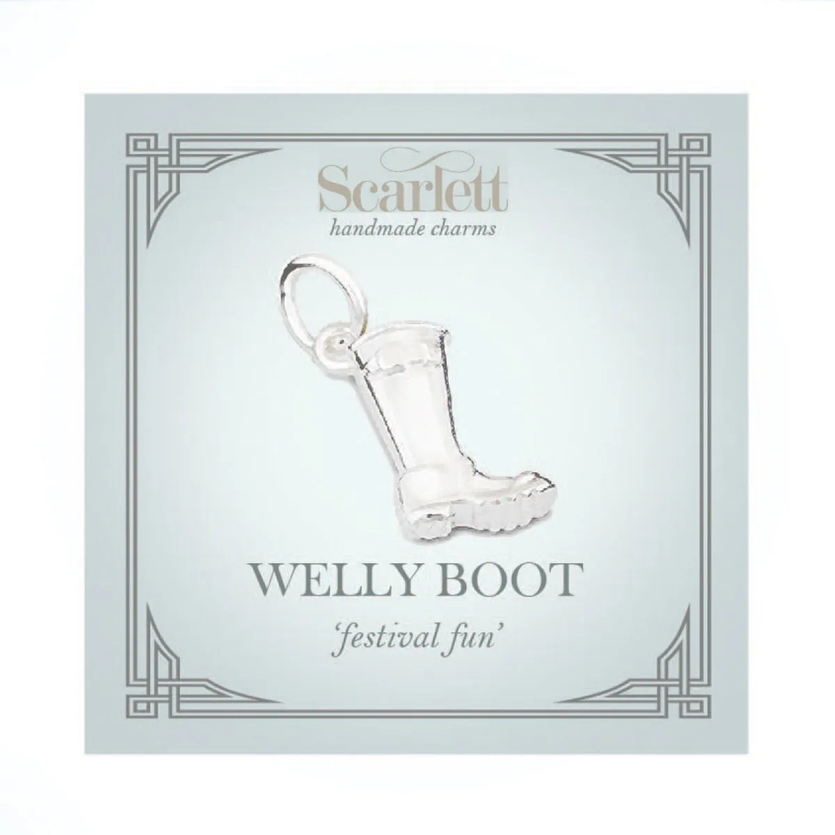 Welly Boot Personalised Silver Charm