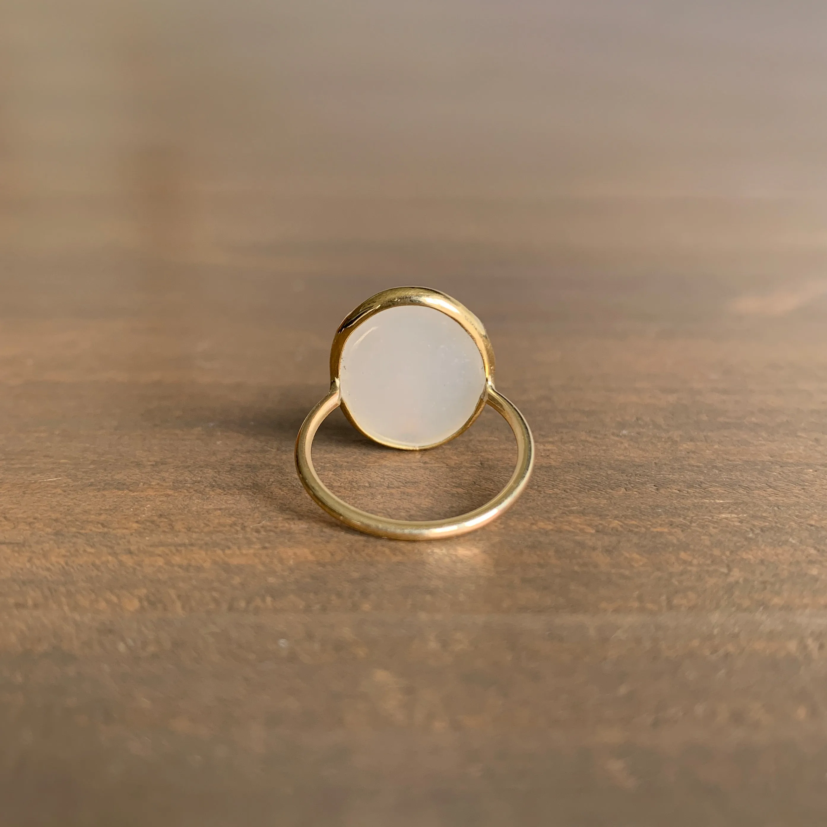 White Moonstone Lucky Scarab Ring