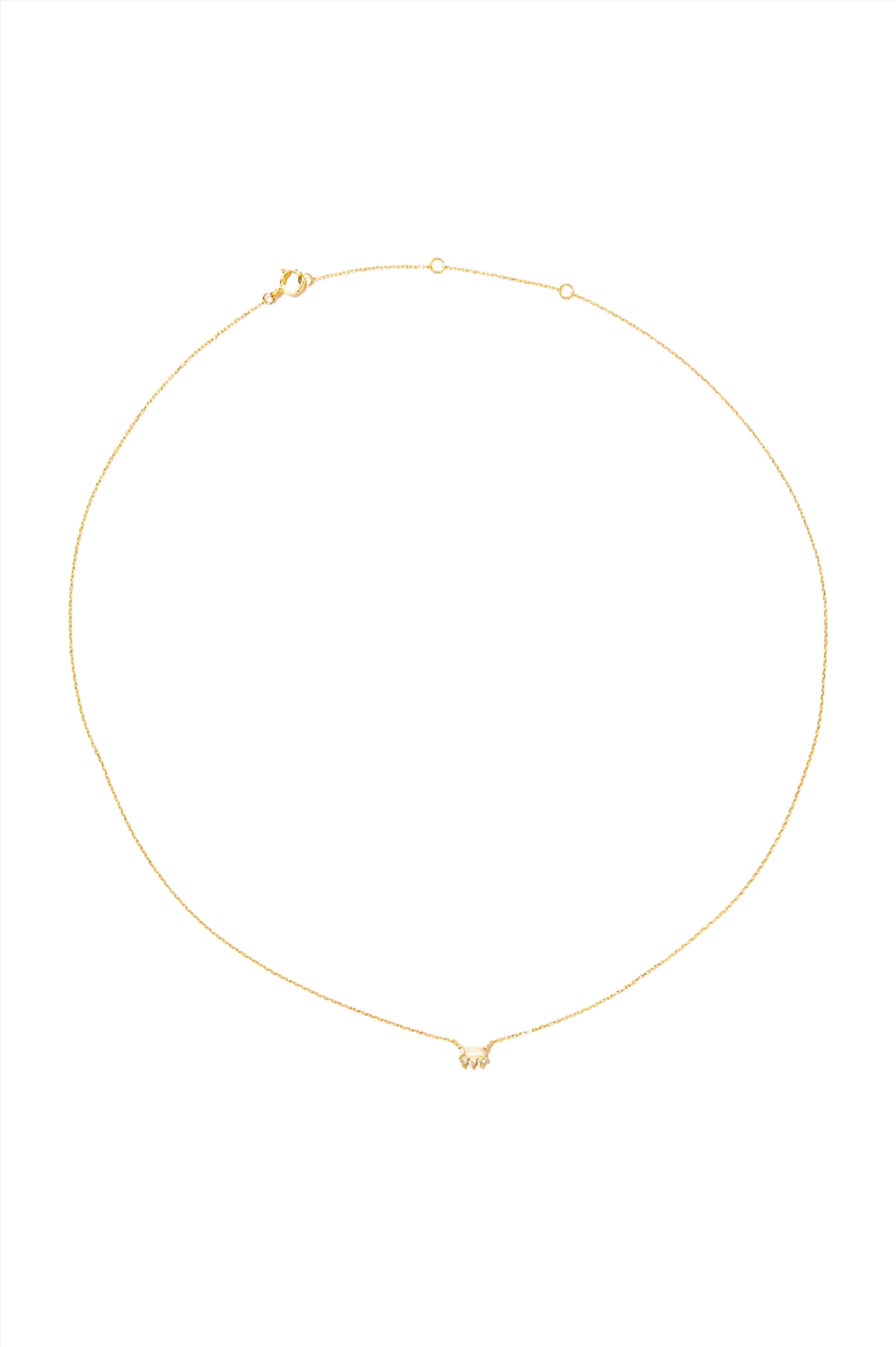 White Sapphire Necklace 14K Gold