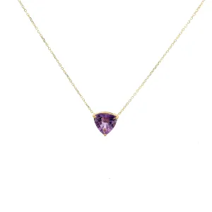 Zoya Concave Cut Amethyst Necklace, 14K Gold